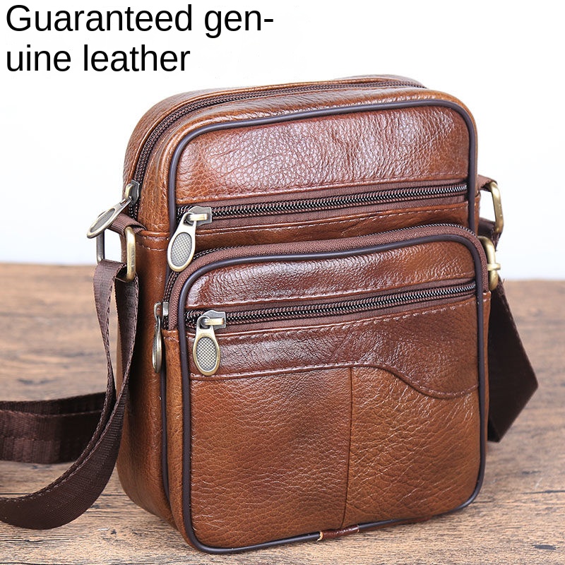 Genuine Leather Men's Bag, Shoulder Bag, Cowhide Cross-body Bag, Men's Bag,  Business Backpack, Multi-compartment Briefcase - Temu