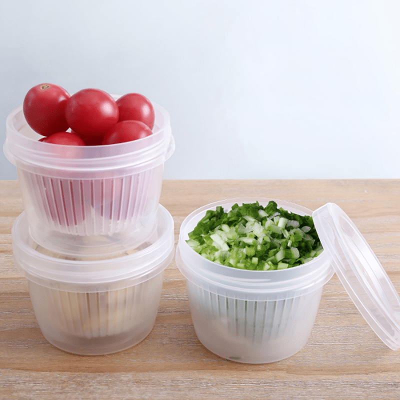 Drain Basket Double-layered Fruit Vegetable Storage Bucket Salad