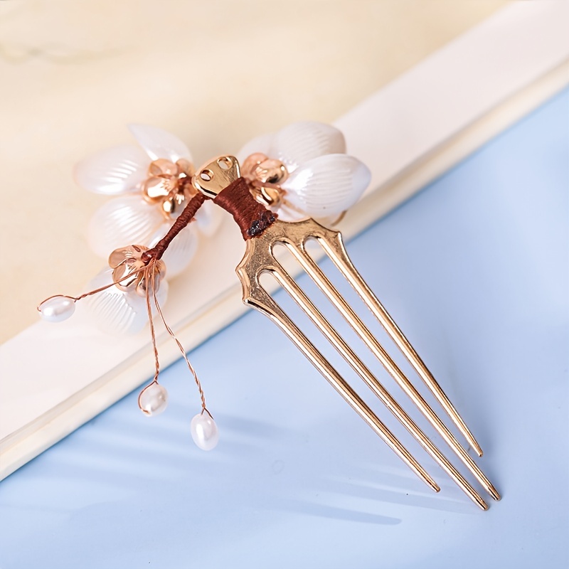 Flower Hair Comb Vintage Hair Fork Hairpin - Temu