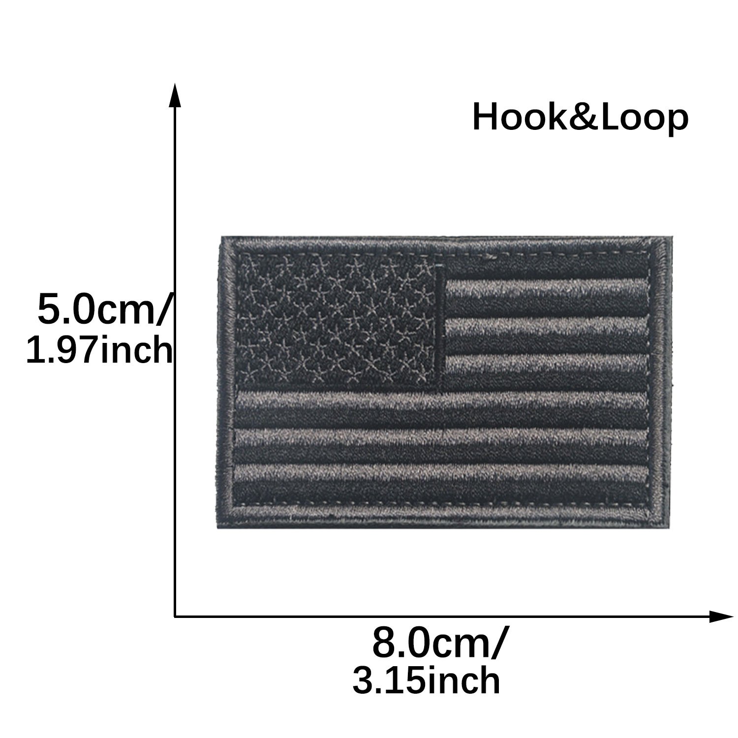 Grey American Flag Patch