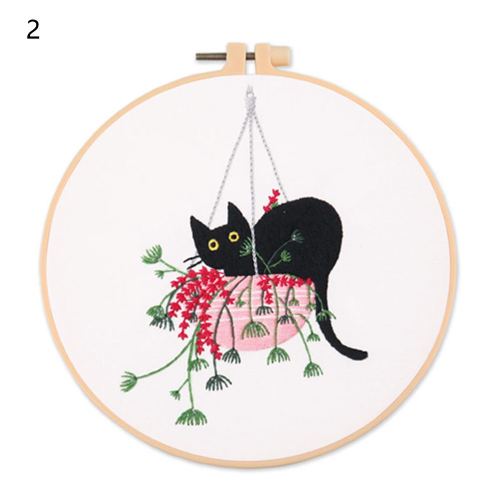 Cat Theme Embroidery Kit For Beginners Cat Pattern Adults - Temu