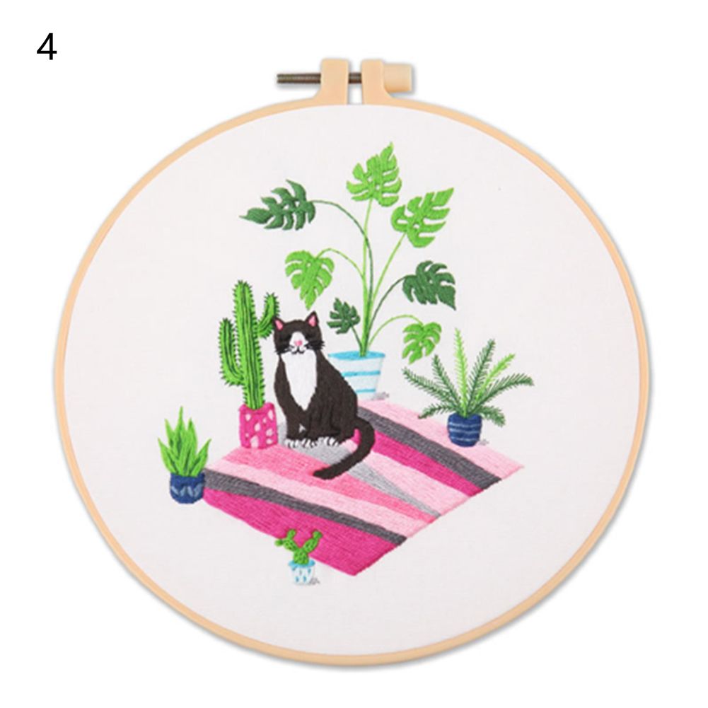 Cute Black Cat Embroidery Kit Cross Stitch Kits For - Temu