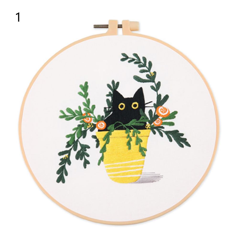 Cat Theme Embroidery Kit For Beginners Cat Pattern Adults - Temu