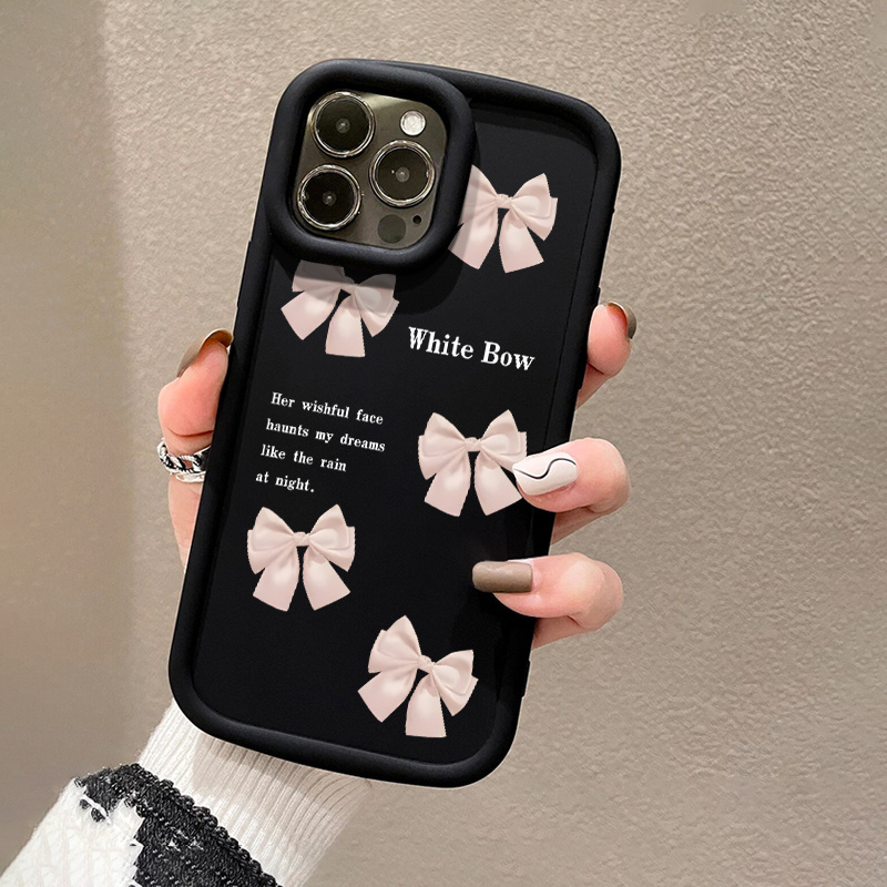 

1pc Pink Bowknot Graphic Pattern Anti-fall Sleeve Phone Case For Iphone 14, 13, 12, 11 Pro Max, Xs Max, X, Xr, 8, 7, 6s, Plus, Mini, Gift For Birthday, Girlfriend, Boyfriend, Or Yourself