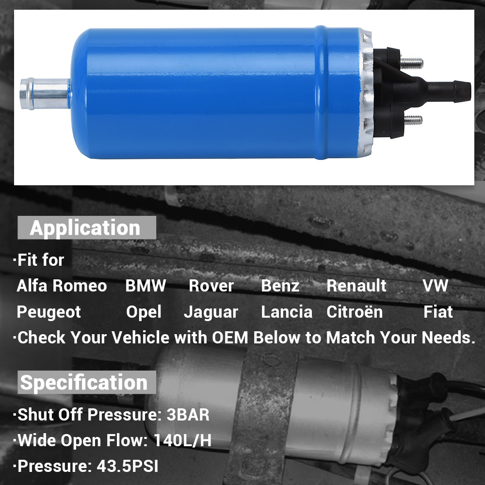 Inline High Pressure Fuel Pump Universal Replacement Bosch 0580464070  MegaSquirt