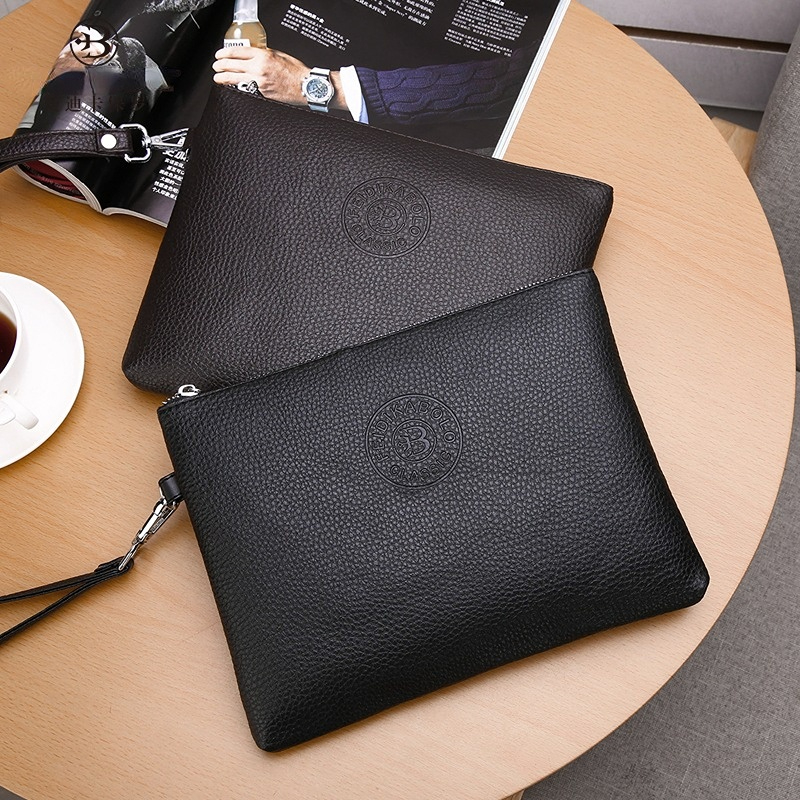 Men's Casual Envelope Clutch Bag Soft Leather Mobile Phone Wallet