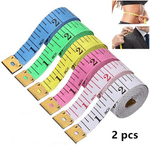 2pcs 150cm/60inch Body Measuring Ruler Sewing Tailor Tape Measure Centimeter Meter Sewing Measuring Tape Soft Random Color