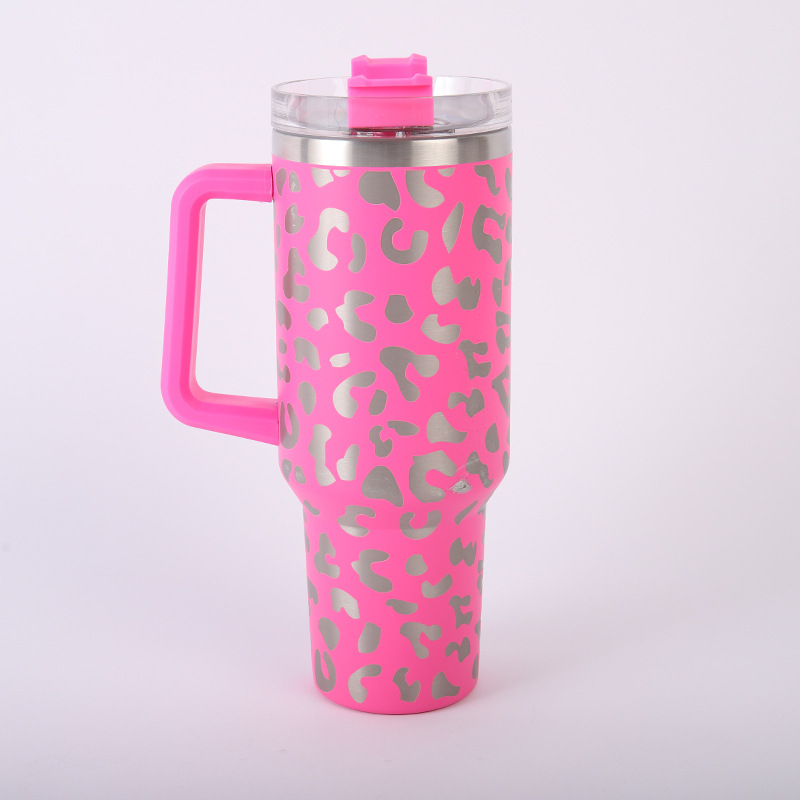 Leakproof Portable Creative Leopard Print Car Tumbler 304 - Temu