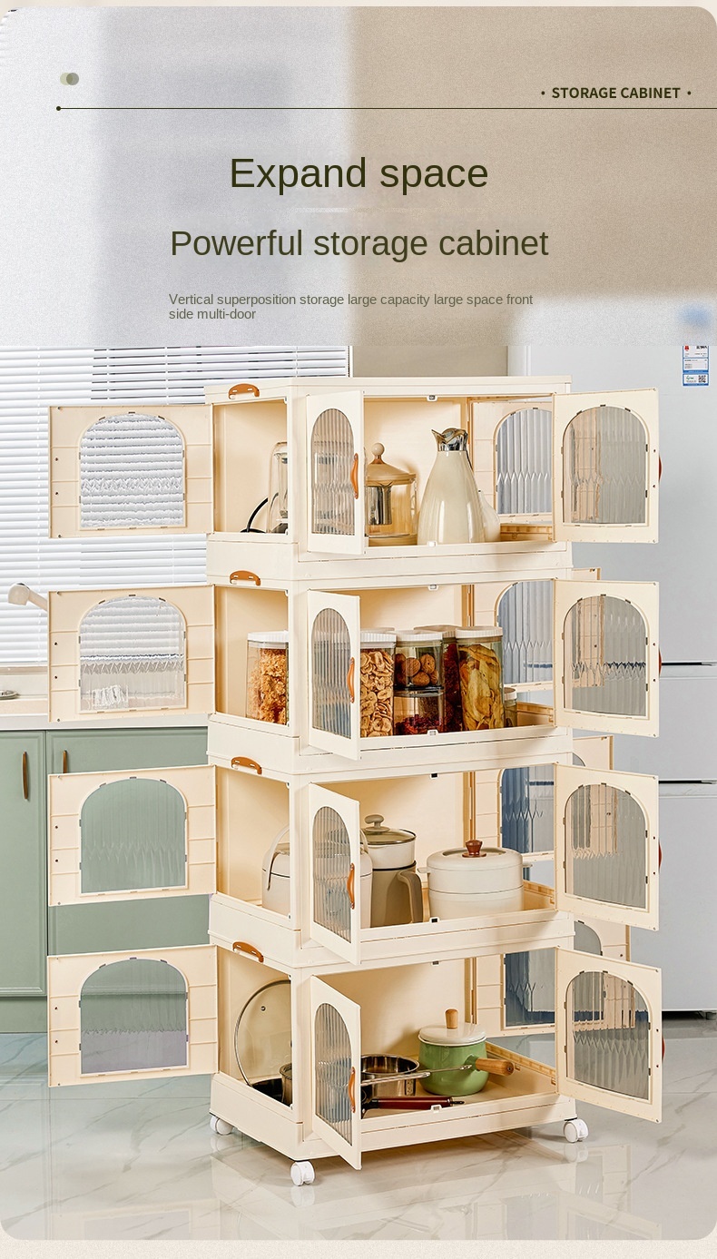 Single/double Door Household Transparent Storage Cabinet - Temu