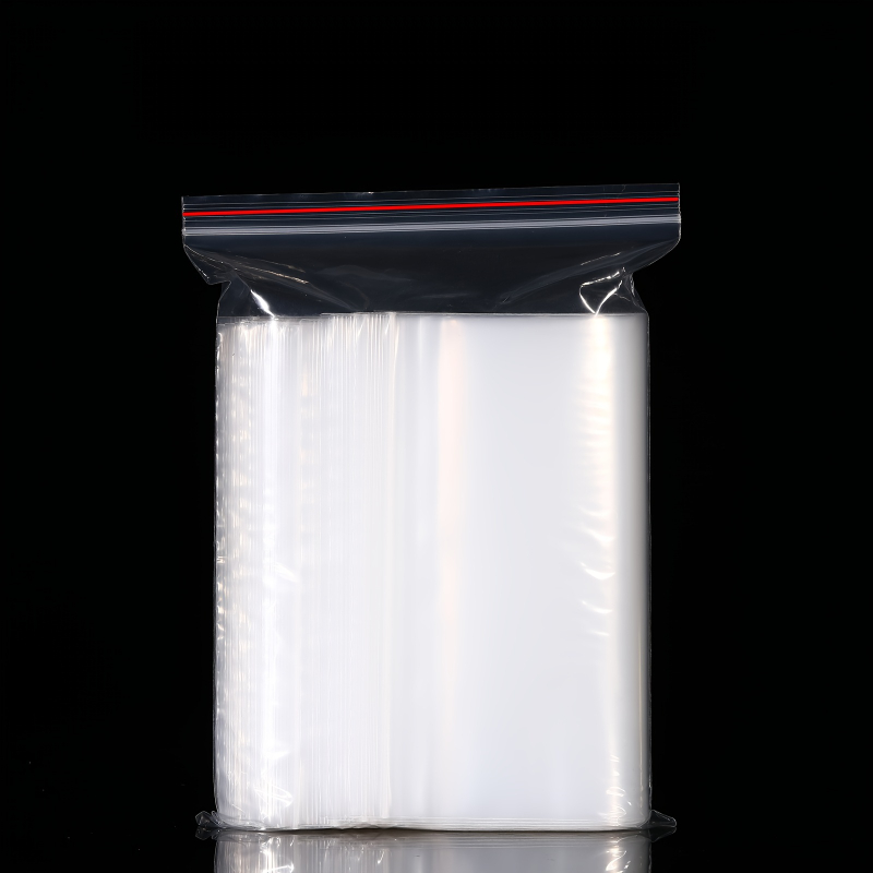 Red Blue Edge Thick Transparent Zip Lock Plastic Bags Small Plastic Zipper  Bag 100PCS Multiple Size