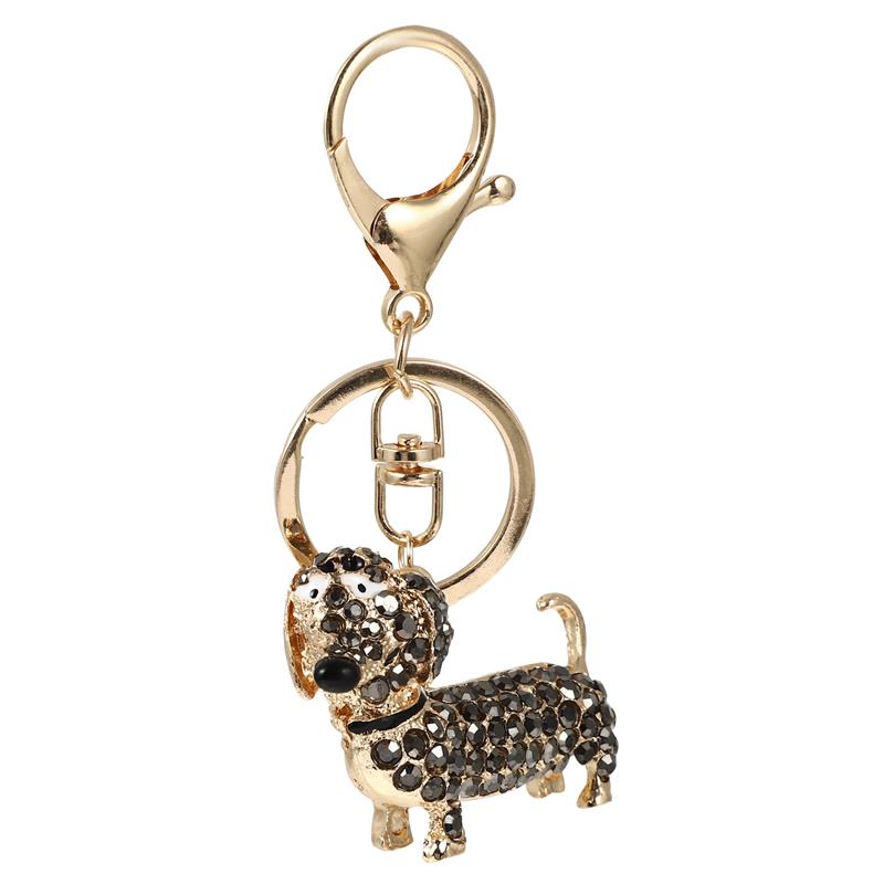 Acheter Mode teckel chien alliage strass porte-clés sac voiture pendentif  décor porte-clés