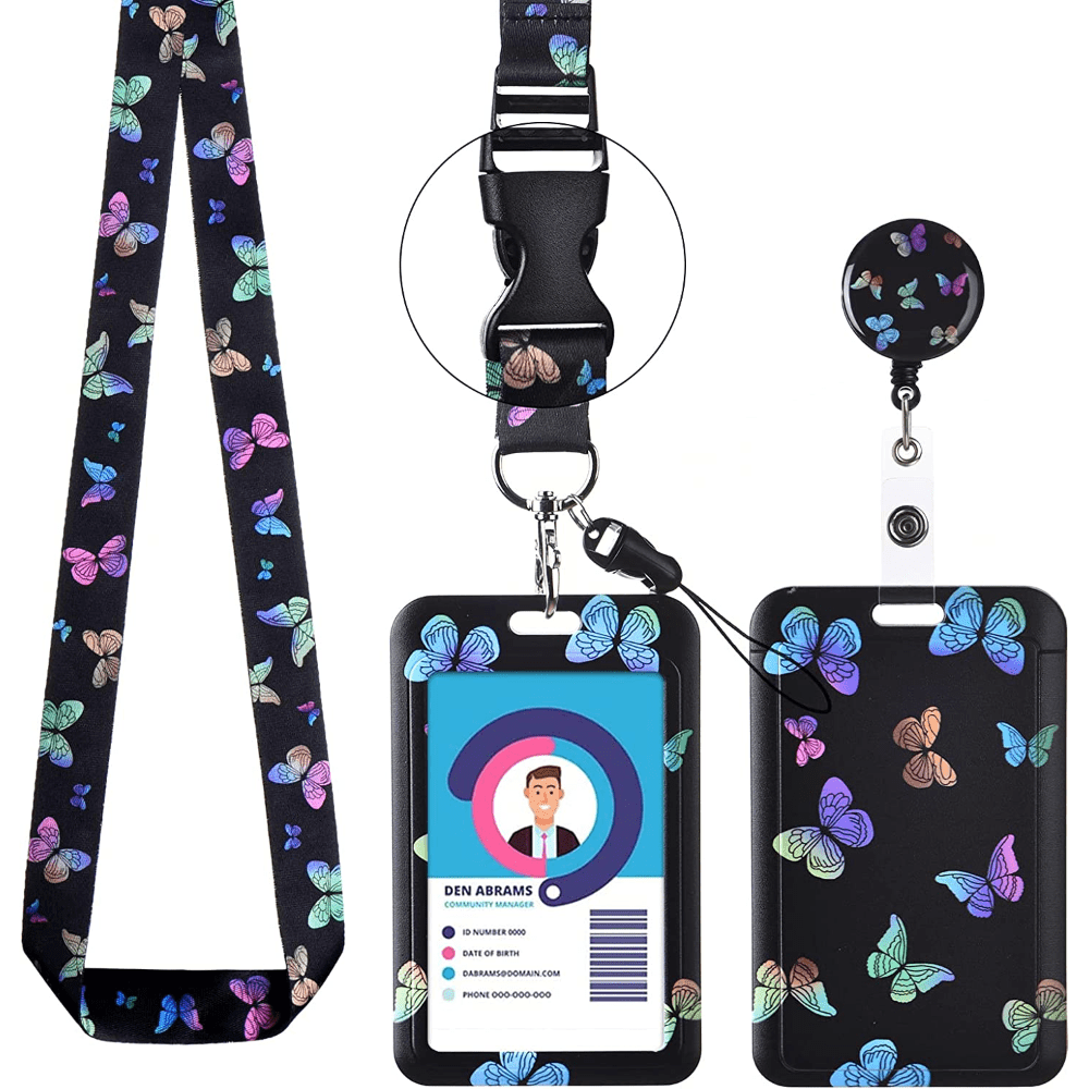 Teacher Lanyards for ID Badges and Keys, Retractable ID Badge