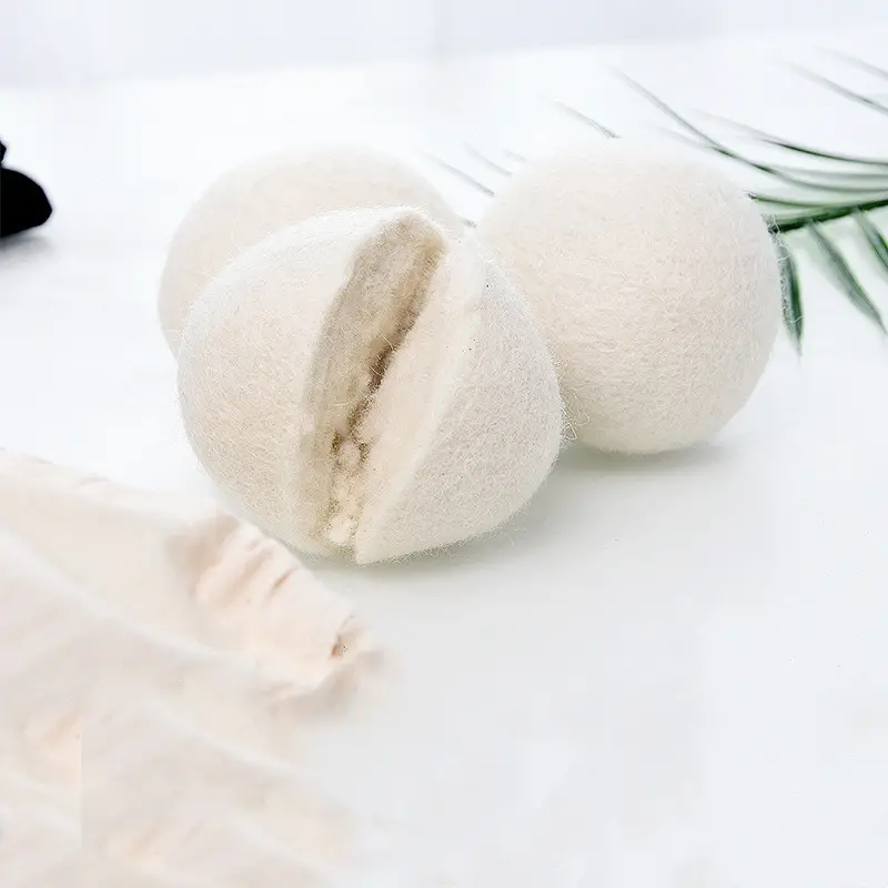 6pcs wool dryer balls pure wool anti entanglement reusable prevent static electricity softener sticky hair washing machine accessorie details 9