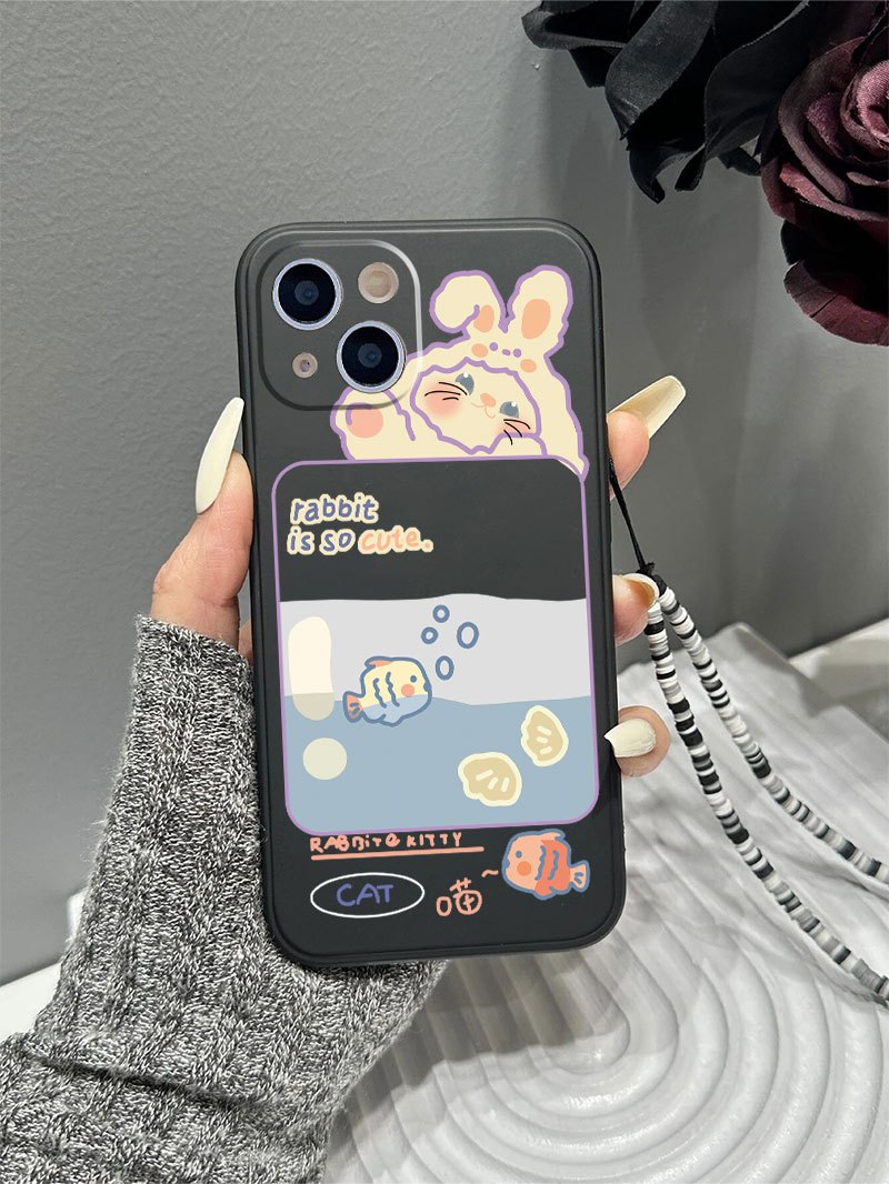 Rabbit Fish Phone Case Lanyard Iphone 14 13 12 11 Pro Max Xs - Temu