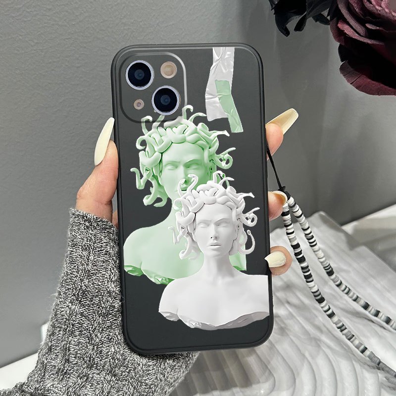 The Statue Phone Case With Lanyard For Iphone 14 13 12 11 Pro Max Xs Max