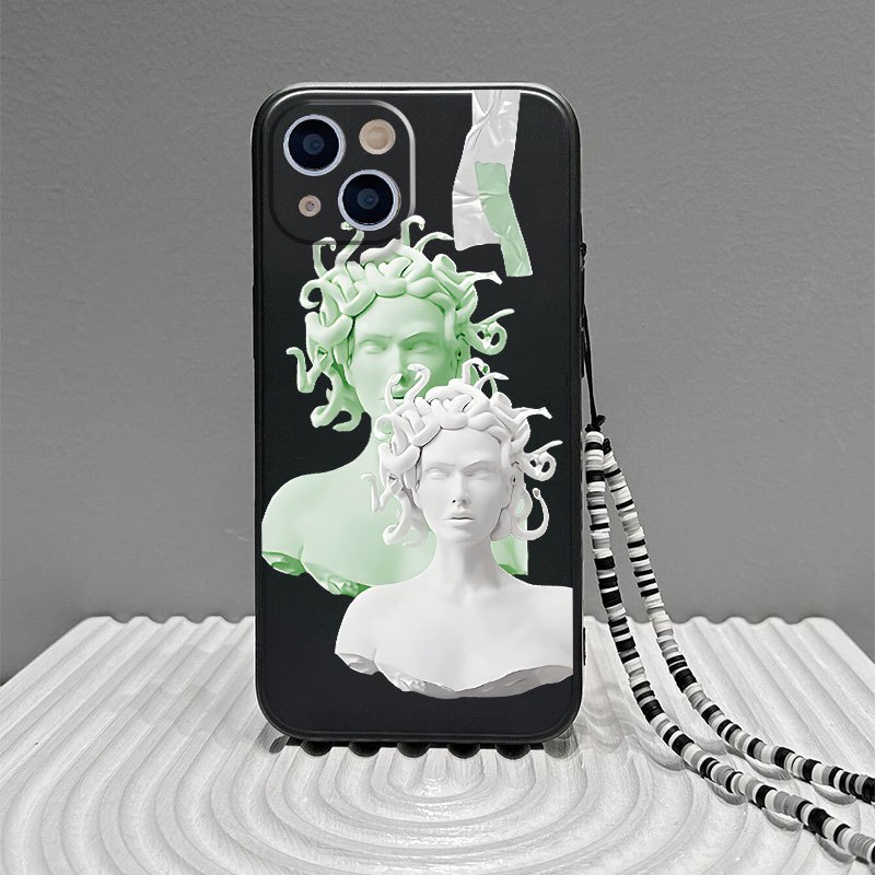 The Statue Phone Case With Lanyard For Iphone 14 13 12 11 Pro Max Xs Max