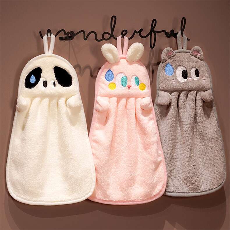 Cute Animal Washcloth Small Hand Towels For Kids Quick-drying