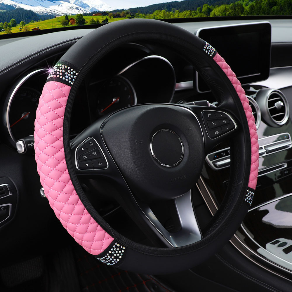 Enhance Your Car's Style with Rhombus Steering Wheel Cover