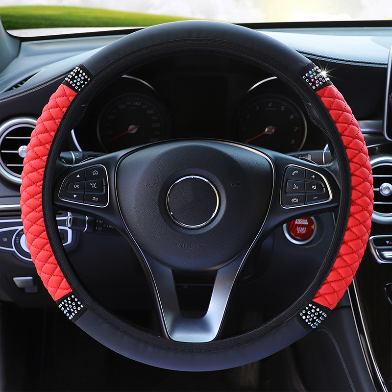 Enhance Your Car's Style with Rhombus Steering Wheel Cover