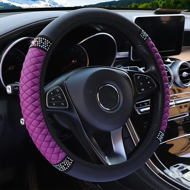 Enhance Your Car's Style with Rhombus Steering Wheel Cover