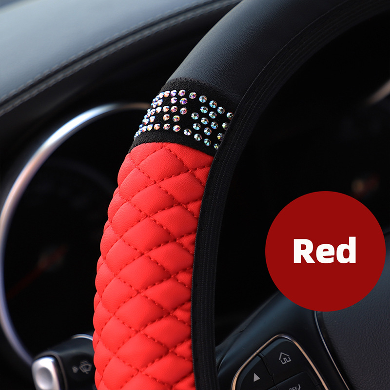 Enhance Your Car's Style with Rhombus Steering Wheel Cover