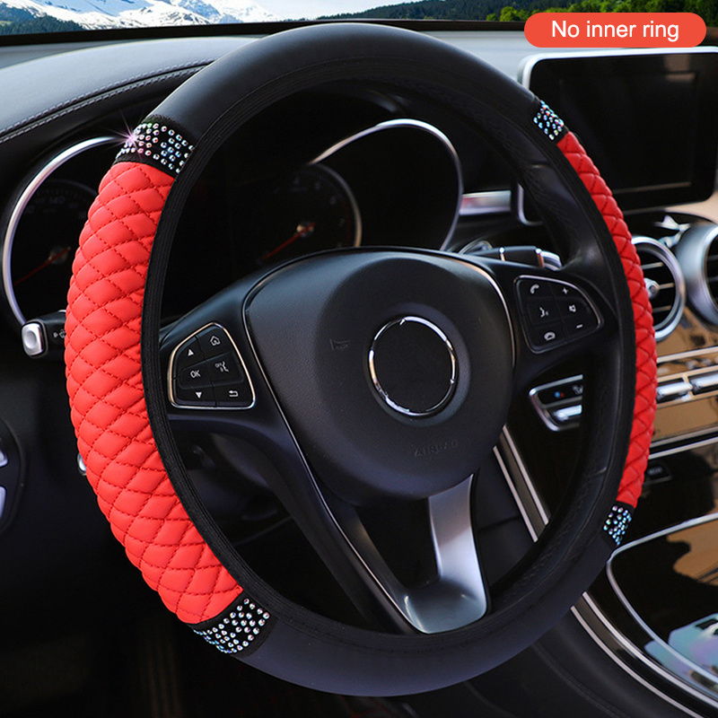 

Upgrade Your Car's Look With A Luxurious Rhombus Embroidered Steering Wheel Cover!