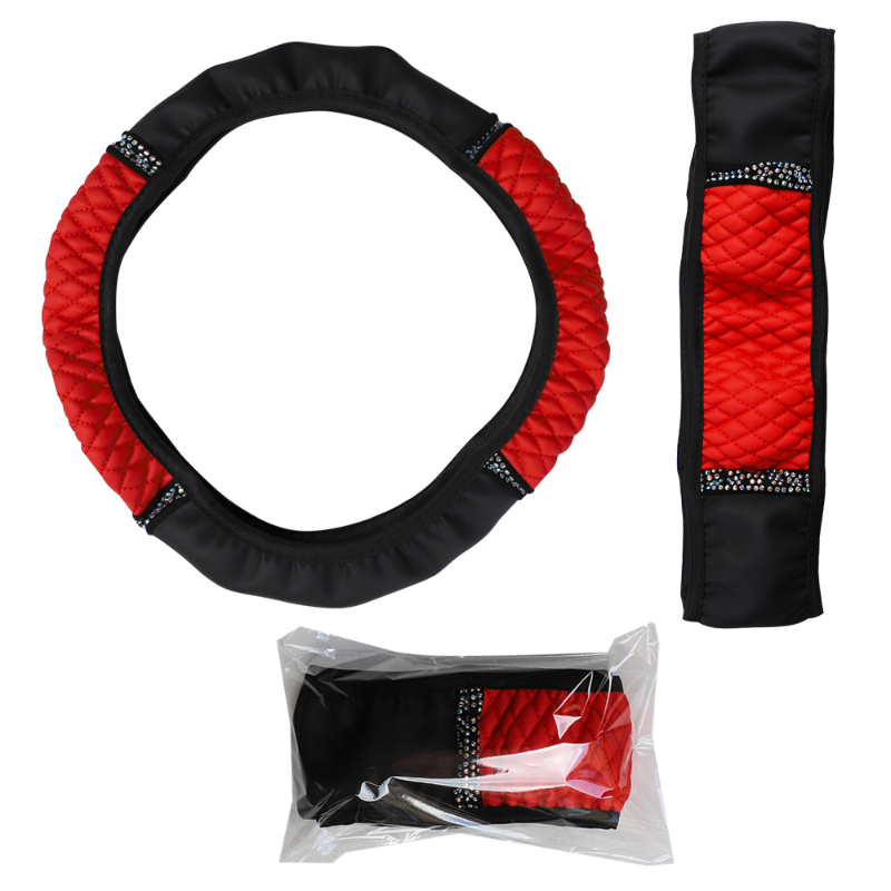Enhance Your Car's Style with Rhombus Steering Wheel Cover