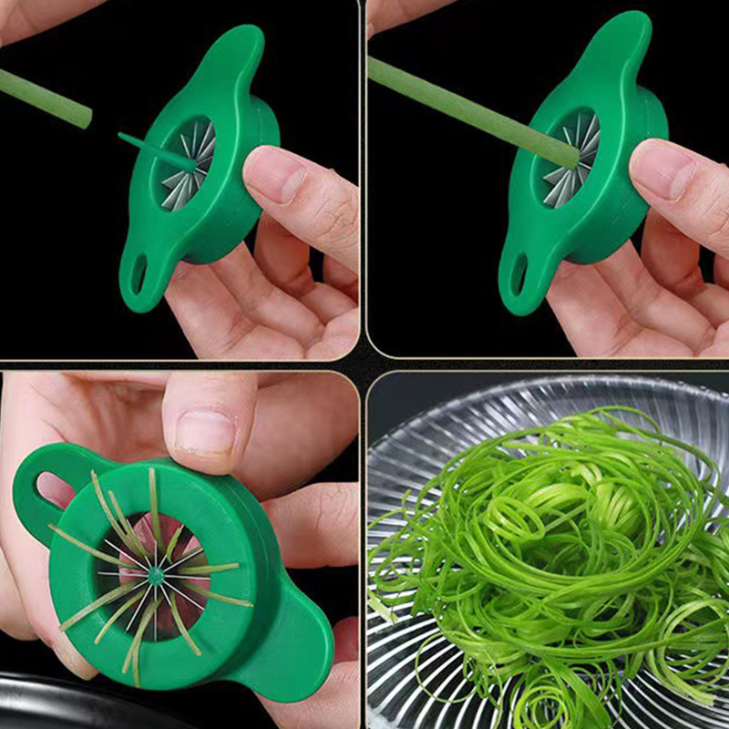 Scallion Slicer Plum Shredder Onion Slicer Green - Temu