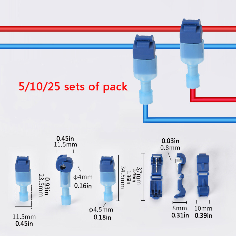 Connettori per cavi elettrici rapidi Snap Splice Lock terminale del