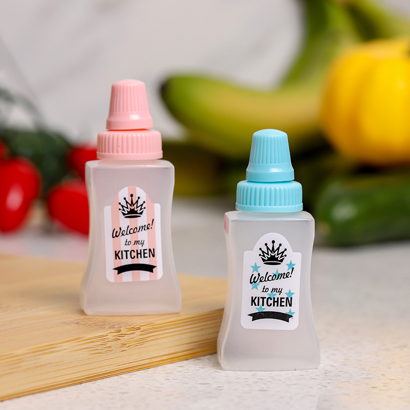 HYMAOME 4pcs Mini Condiment Squeeze Bottle Ketchup/Soy Sauce/Honey