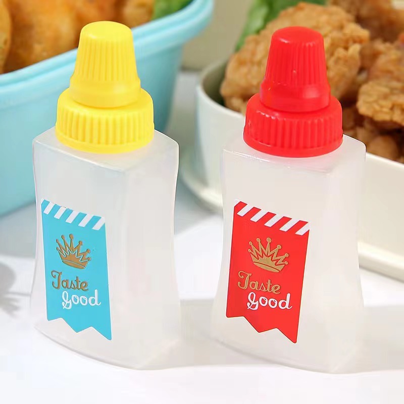 WXOIEOD 4 Pieces Mini Condiment Bottles, 30ml Samll Ketchup and Mustard  Bottle, Tiny Condiment Squeeze Bottles for Kids Lunch Box Accessories,  Plastic