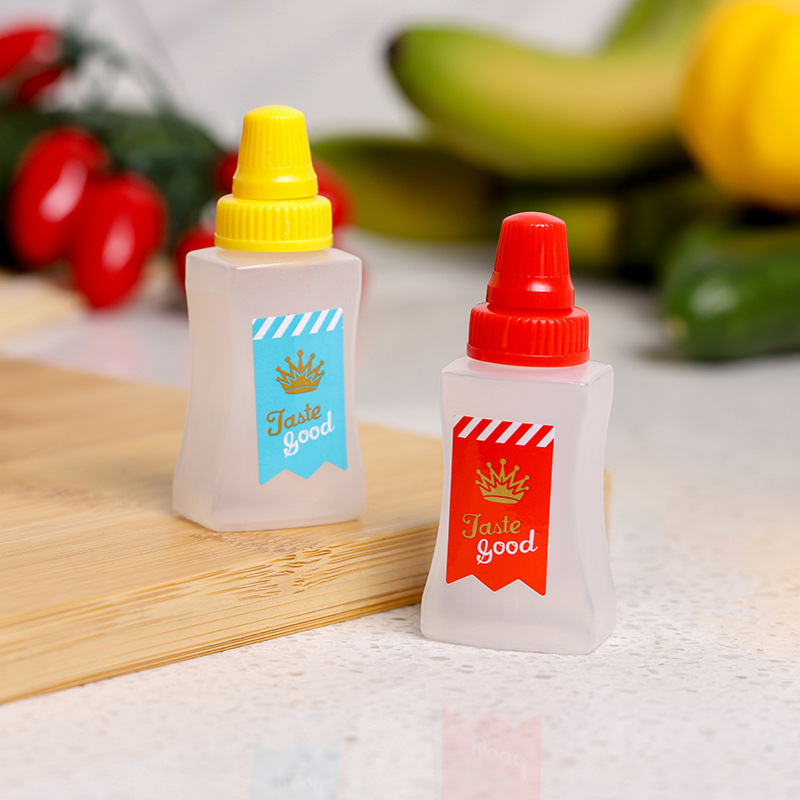 WXOIEOD 4 Pieces Mini Condiment Bottles, 30ml Samll Ketchup and Mustard  Bottle, Tiny Condiment Squeeze Bottles for Kids Lunch Box Accessories,  Plastic