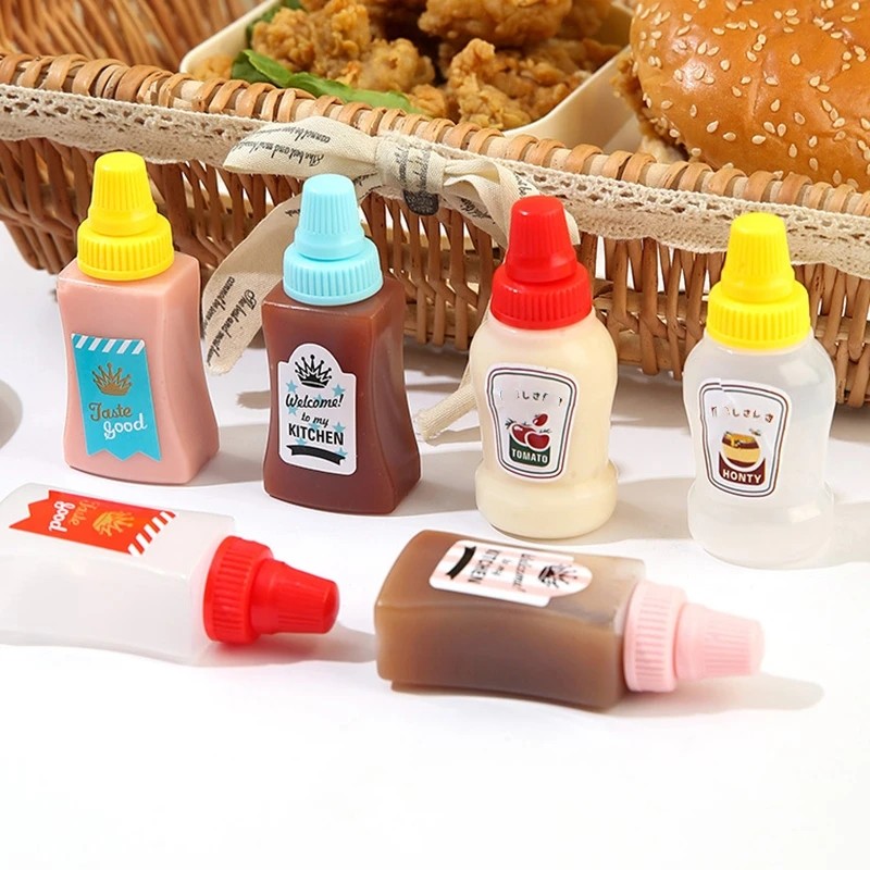 Tohuu Mini Sauce Bottle Refillable Ketchup Honey Salad Containers