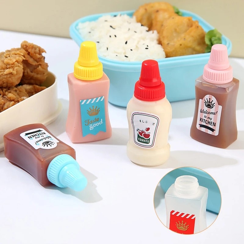  Empty Condiment Squeeze Bottles Mini Tomato Ketchup Jar With  Screw Cap Plastic Salad Sauce Honey Mustard Storage Container BBQ Camping  Office School Bento Box Dressing Dispensers : Home & Kitchen