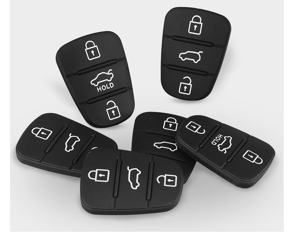 Ersatz 3 Knopf Fernbedienung Schlüssel Fob Fall Gummi Pad für Hyundai I10  I20 I30 Ix35 für Kia K2 K5 Rio Sportage Flip Key Neue Teile