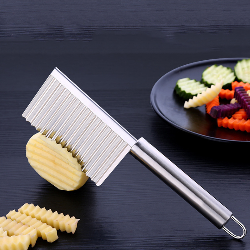 Stainless Steel Potato French Fry Cutter With Serrated Blade For