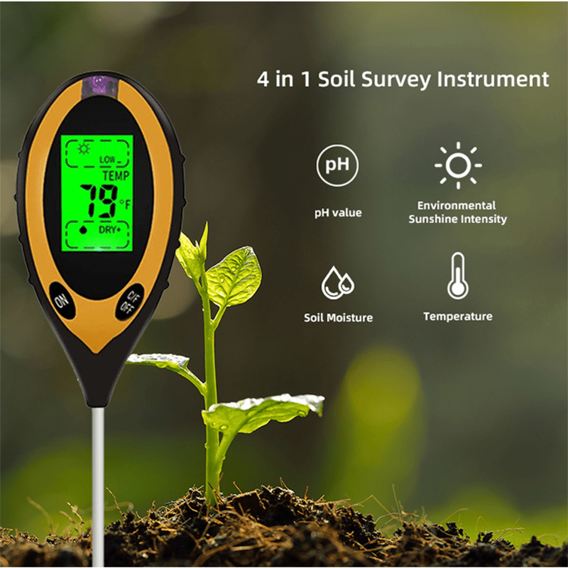 Sol Ph mètre 4-en-1 testeur de sol humidité numérique plante