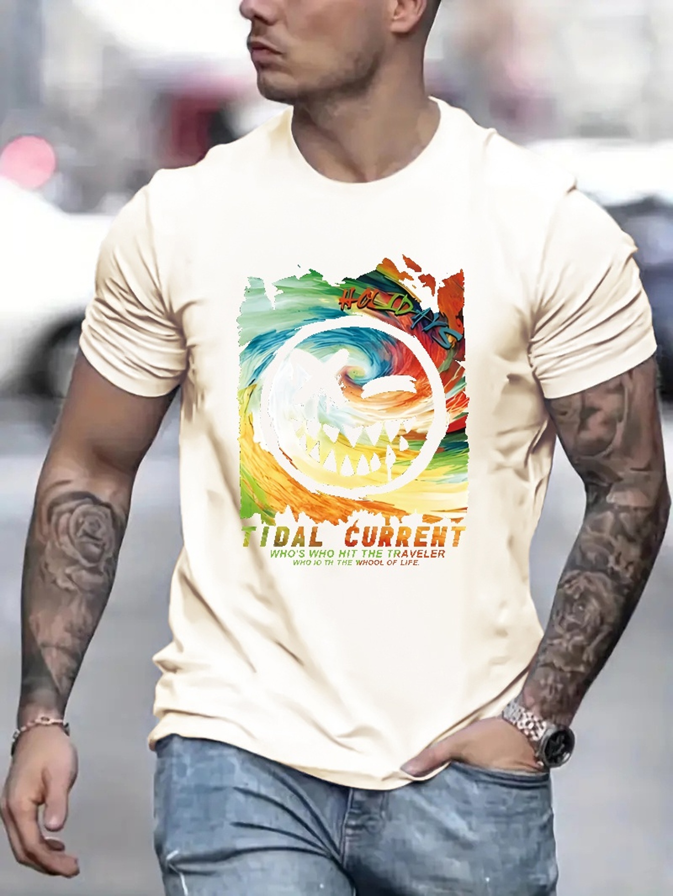 Swirl T-shirt Men Graphic Tshirts Cool Casual Tshirts Novelty