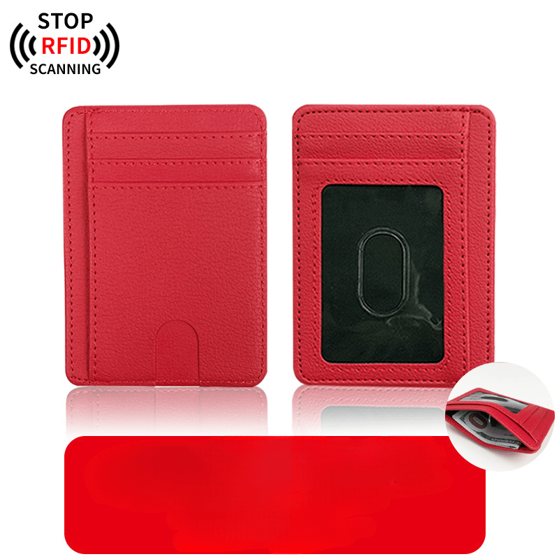 Portable Rfid Blocking Card Holder, Pocket Wallets With Id Window,  Minimalist Slim Coin Purse - Temu