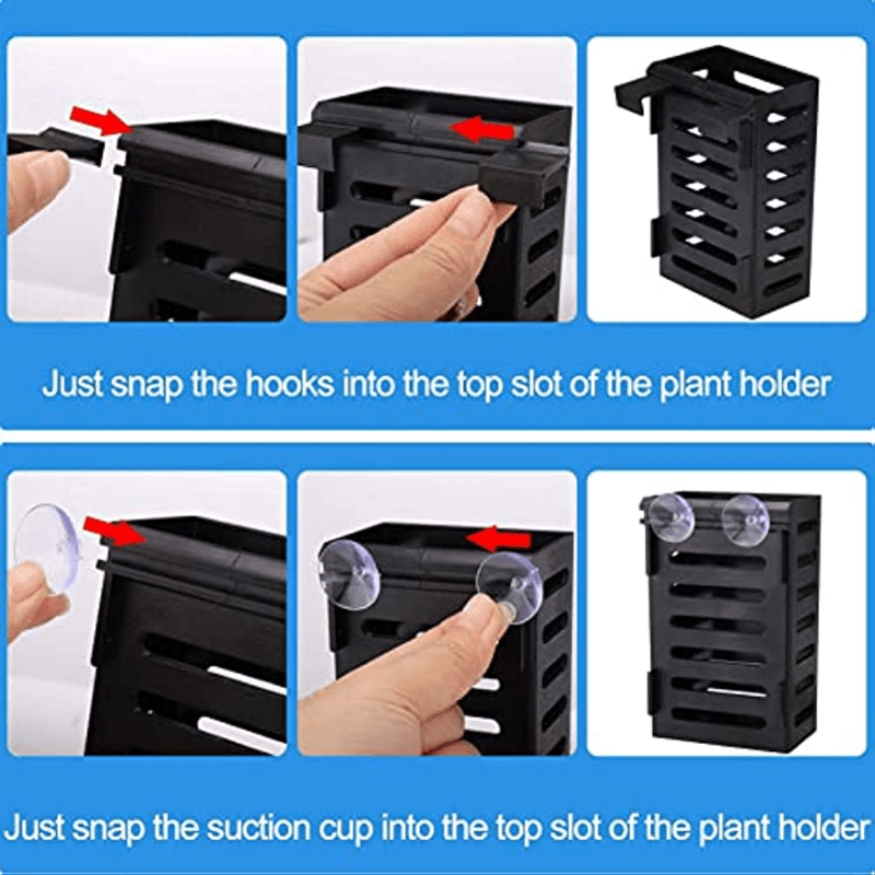 2 Pack Aquarium Plant Holder With 2 Hooks And 3 Suction Cups