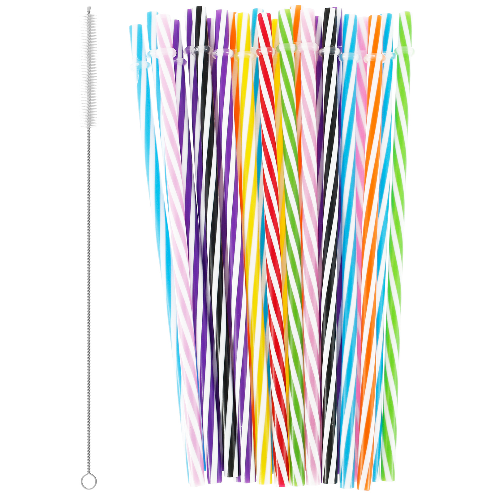 12-Pack Reusable Stainless Steel Straws with Travel Case, 8.5 and 10.5 inch Long Eco Friendly Metal Drinking Straws for 20-32 oz Yeti Tumblers