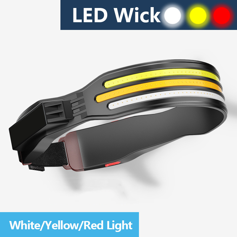 Silicone LED capteur Cob phare lampe de poche Rechargeable étanche