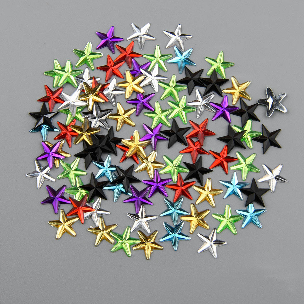 200pcs 1.0cm/0.39in Applique Flatback Acrylic Rhinestones For Crafts Jewelry Making Wedding Embellishment Diy Appliques Beads Accessories Stud Earrings Nail Decoration No Hole