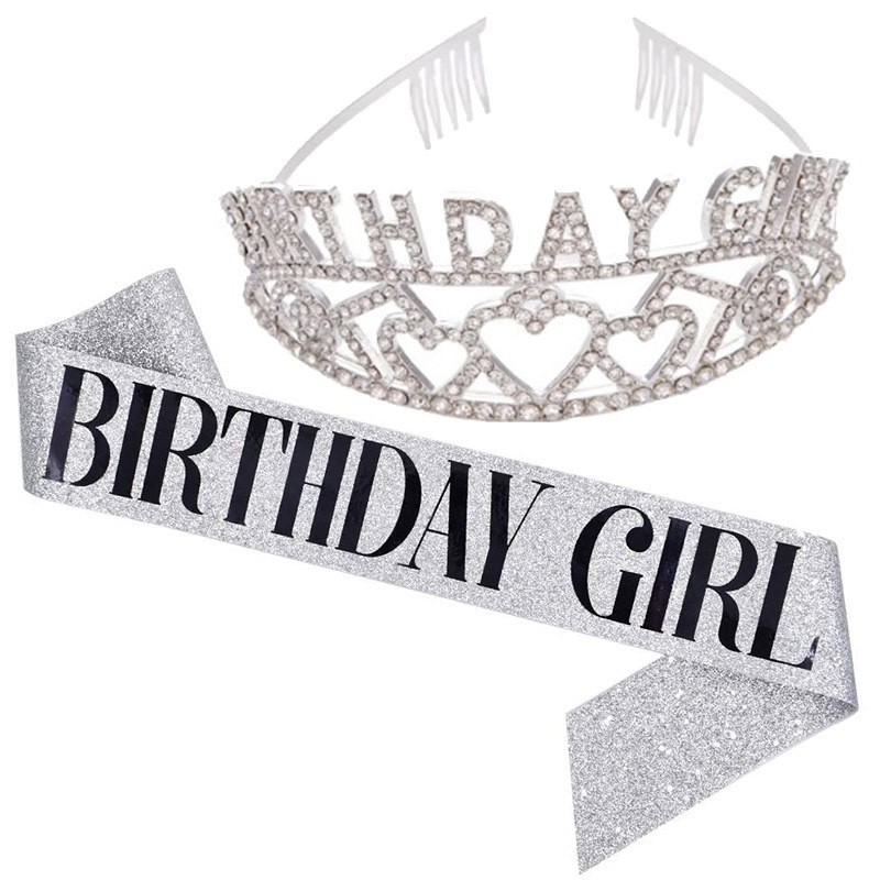 Ragazza Di Compleanno 18 Anni, Tiara E Fascia Per Il 18o Compleanno, Corona  In Oro Rosa E Rosa Beige Impreziosita Da Strass E Fascia Glitter 18 Anni