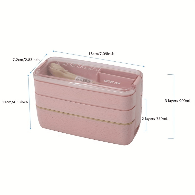 Portable 3 layer Japanese Lunch Box With Utensils Keep Food - Temu