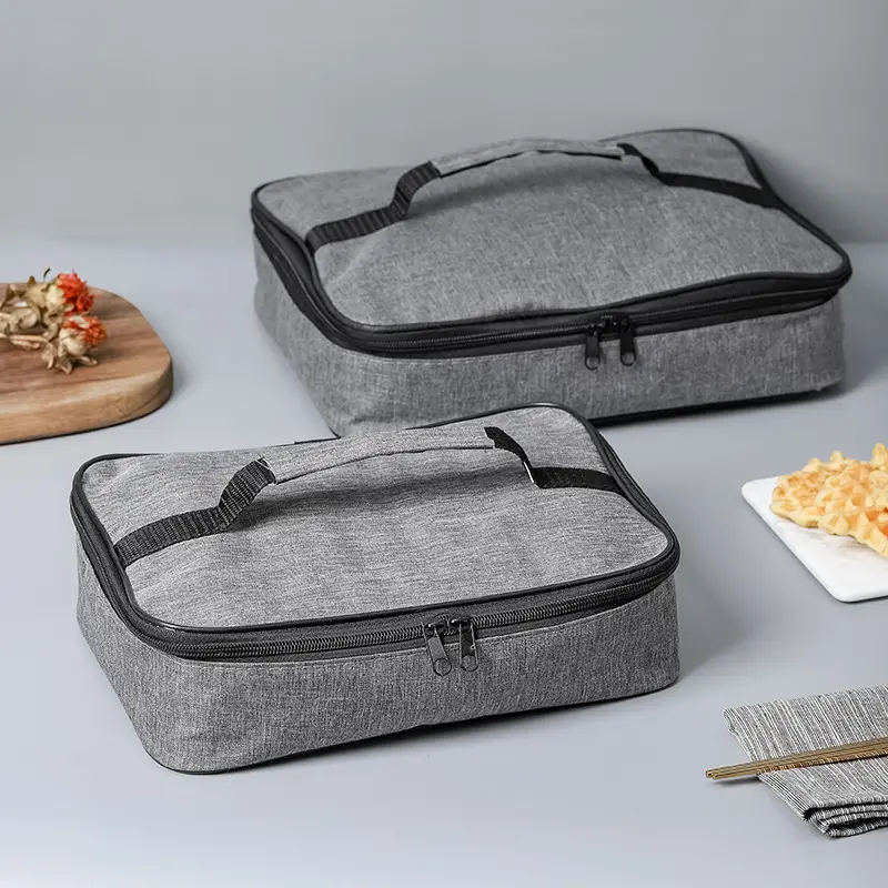 Rectangle Portable Thermal Lunch Box Bag, Waterproof Insulated
