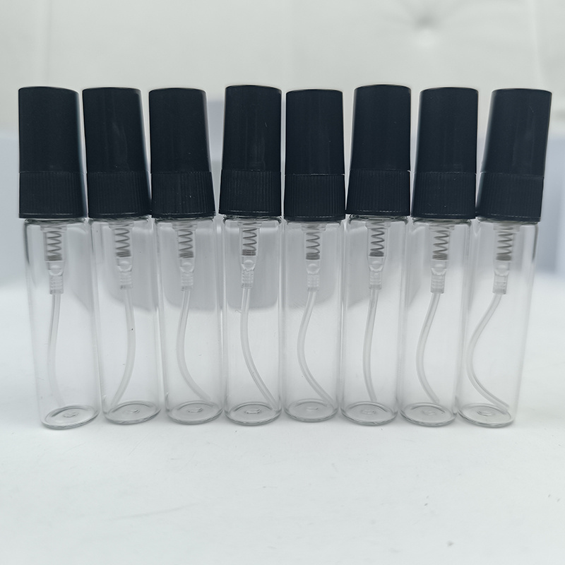 10ml (5) Clear Glass Travel Spray Bottle Pump Atomizer Refillable Perfume  Black