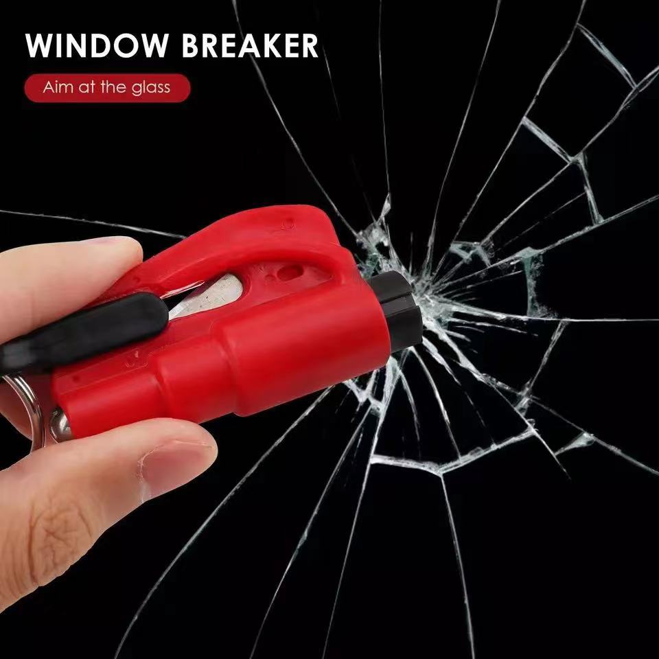 Unique Bargains Red Car Emergency Glass Breaking Hammer Breaker Escape Tool