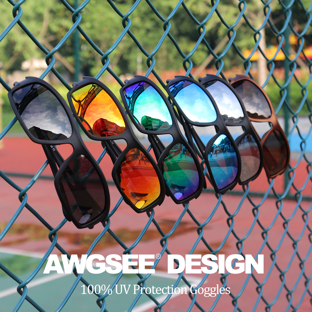 AWGSEE Polarized Sports Sunglasses for Men 100% UV Protection Wrap Around  Unbrea