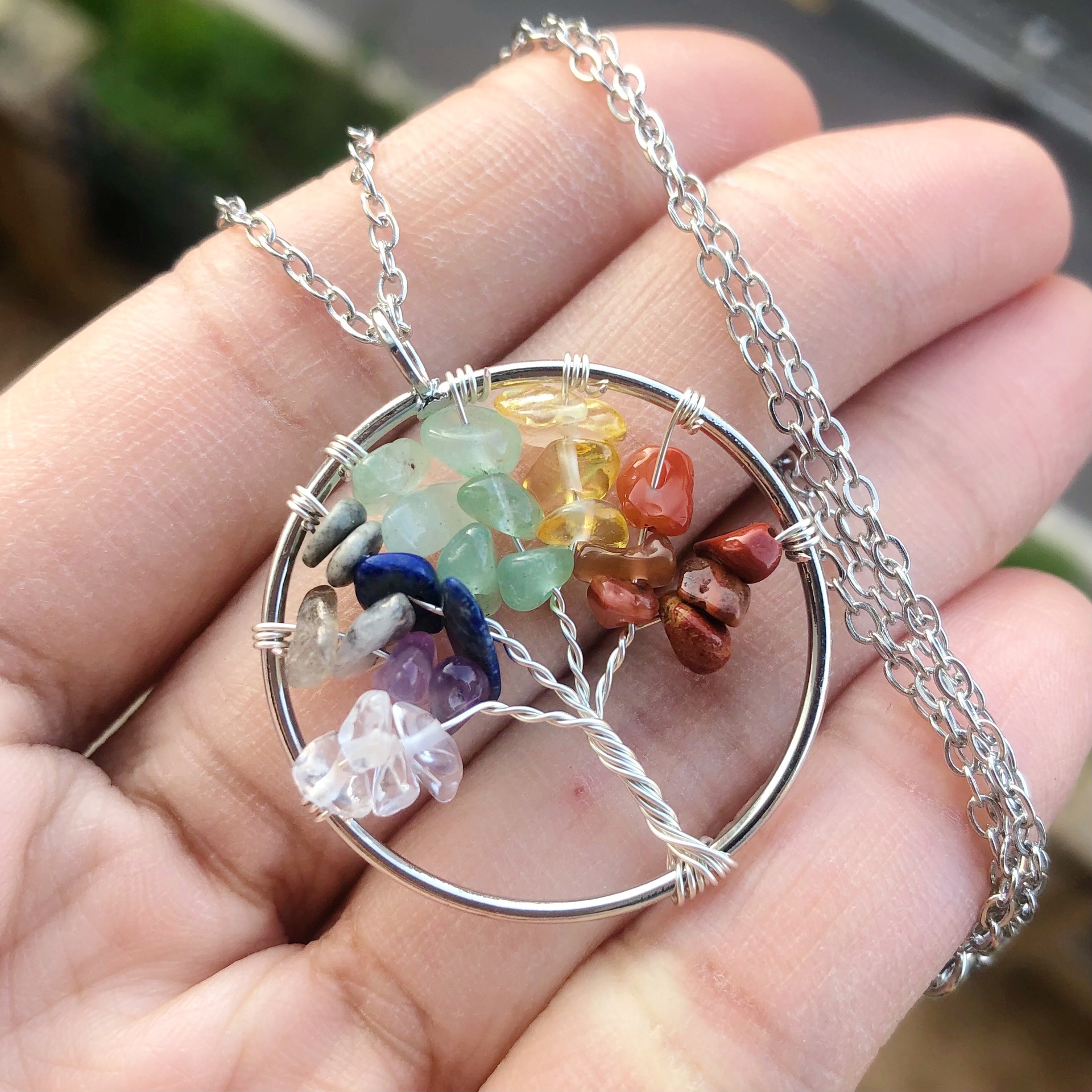 Tree of Life Necklace with Chakra Beads – Rocks and Gems Canada